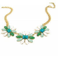 Leska Opal Faceted Bauble Flora Necklace